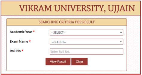 Vikram University Result .